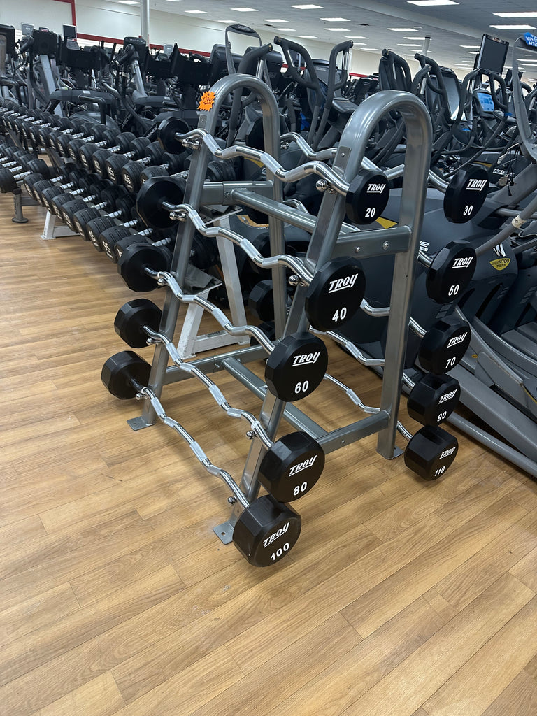 Troy Curved Barbell Set w/ Free Troy Rack